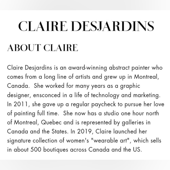 Claire Desjardins (Carre Noir) Women's Tunic Wearable Art Cowl Neck Size XL NWT - Picture 7 of 8